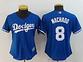 Women Dodgers 8 Manny Machado Royal Cool Base Jersey,baseball caps,new era cap wholesale,wholesale hats